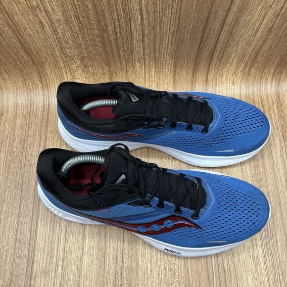 Saucony Ride 16 Running Shoes in Hydro Blue Black Red White Size 11 Men's - Picture 2 of 9